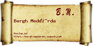 Bergh Medárda névjegykártya